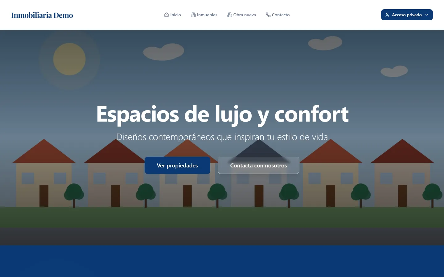 The agency's public website, fed by the CRM